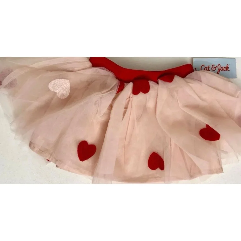 CAT & JACK Heart Pink TULLE SKIRT BABY GIRL SIZE 18 MONTHS NEW